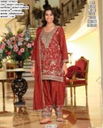 Buy Heavy Chinon Wedding Wear Embroidery Work Readymade Farshi Salwar Suits Online