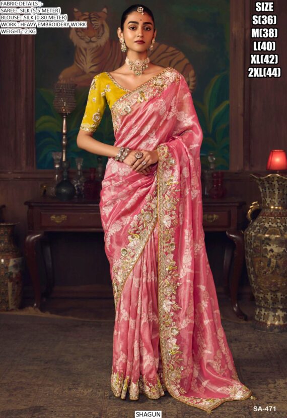 A Celebration Of Indian Heritage, This Silk Sarees With Traditional Embroidery In Vibrant Colours!