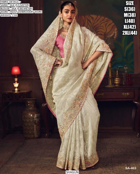 A Celebration Of Indian Heritage, This Silk Sarees With Traditional Embroidery In Vibrant Colours!