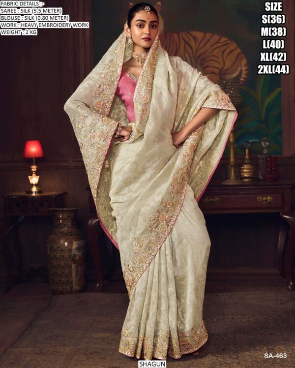A Celebration Of Indian Heritage, This Silk Sarees With Traditional Embroidery In Vibrant Colours!