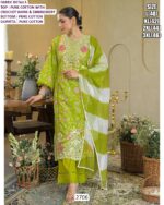 Shop Crochet Work And Embroidery Pure Cotton Parrot Green Colour Salwar Suit