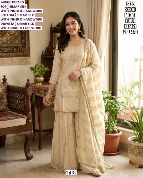 A Graceful Ready To Wear Salwar Kameez Suits Crafted From Simar Silk With Superb Work