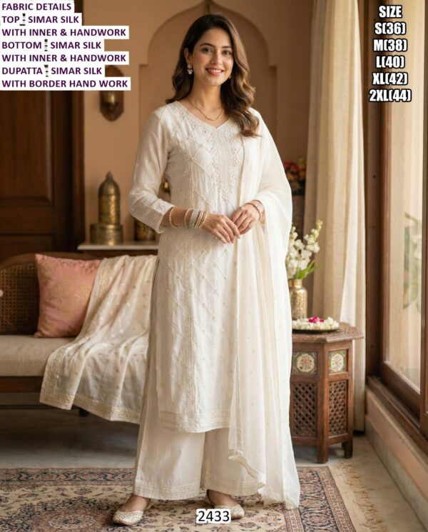 A Graceful Ready To Wear Salwar Kameez Suits Crafted From Simar Silk With Superb Work