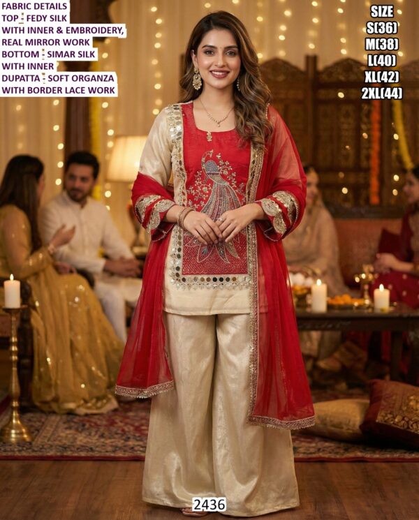 A Graceful Ready To Wear Salwar Kameez Suits Crafted From Simar Silk With Superb Work