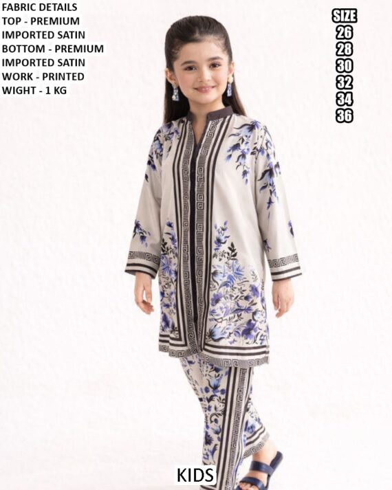 Kid's Imported Satin Cord Sets For This Summer In Bright And Vibrant Colours With Unique Design