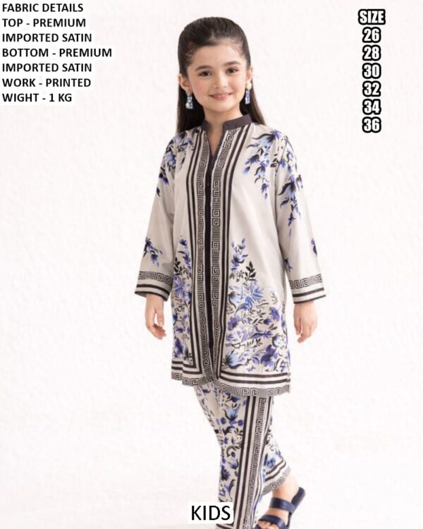 Kid's Imported Satin Cord Sets For This Summer In Bright And Vibrant Colours With Unique Design
