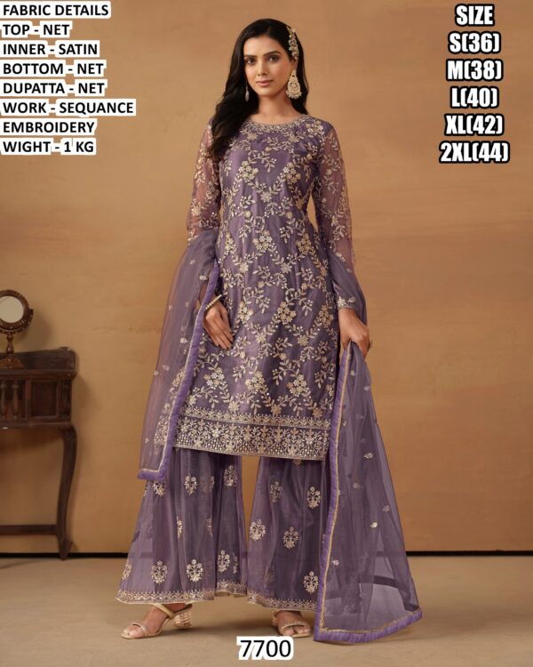 Pakistani Suits In Net With Beautiful Sequence Embroidery Work, Ready To Wear Collection