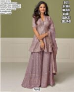 Shop This Georgette Glamorous Work Detailing Plazo Salwar Suits Online For Indian Weddings
