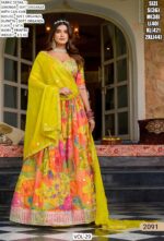 Multi Colour Soft Organza Exclusive Printed Work Festival Wear Lehenga Choli Sets
