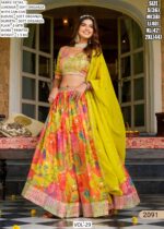 Multi Colour Soft Organza Exclusive Printed Work Festival Wear Lehenga Choli Sets