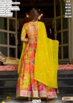 Multi Colour Soft Organza Exclusive Printed Work Festival Wear Lehenga Choli Sets
