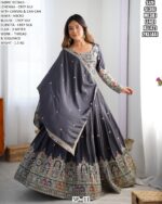 Sequence Embroidery Work Crepe Silk Lehenga Choli For Wedding Ceremony, Evening Or Occasions