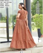 A Pretty Printed Poly Cotton Readymade Maxi Dresses Super Comfy For Casual Outings