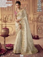 Fancy And Tissue Silk Sarees With Embroidered Border And Designer Blouse