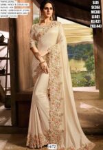 Fancy And Tissue Silk Sarees With Embroidered Border And Designer Blouse