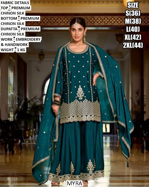 Handwork And Embroidered Designer Plazo Style Salwar Suits Is Designed For Wedding Celebrations