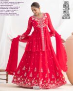 Premium Georgette Resham And Beads Work Wedding Wear Lehenga Style Dress Catalogue