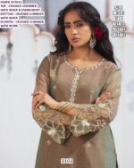Crushed Shimmer Salwar Kameez Suit With Embroidery Detailing Paired With Dupatta