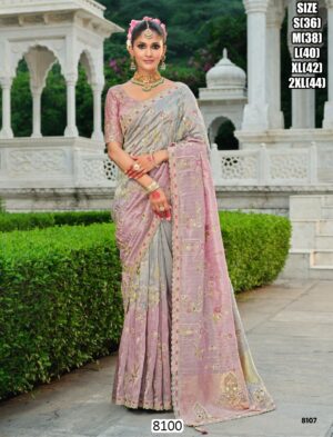 Rich Indian Heavy Work Wedding Wear Glamorous Saree With Un-Stitched Blouse