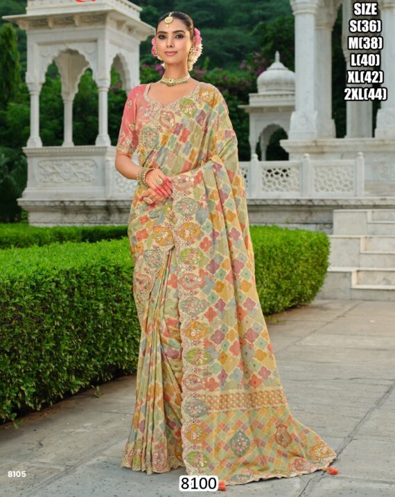 Rich Indian Heavy Work Wedding Wear Glamorous Saree With Un-Stitched Blouse