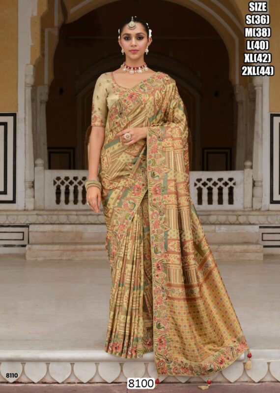 Rich Indian Heavy Work Wedding Wear Glamorous Saree With Un-Stitched Blouse