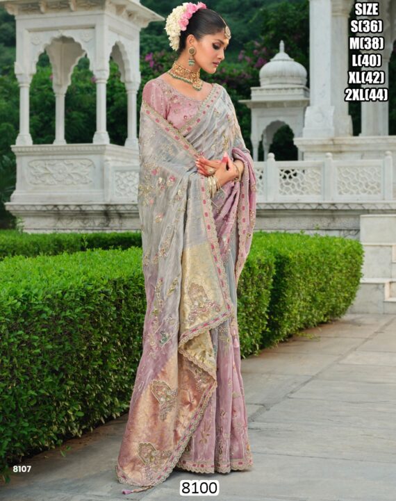 Rich Indian Heavy Work Wedding Wear Glamorous Saree With Un-Stitched Blouse
