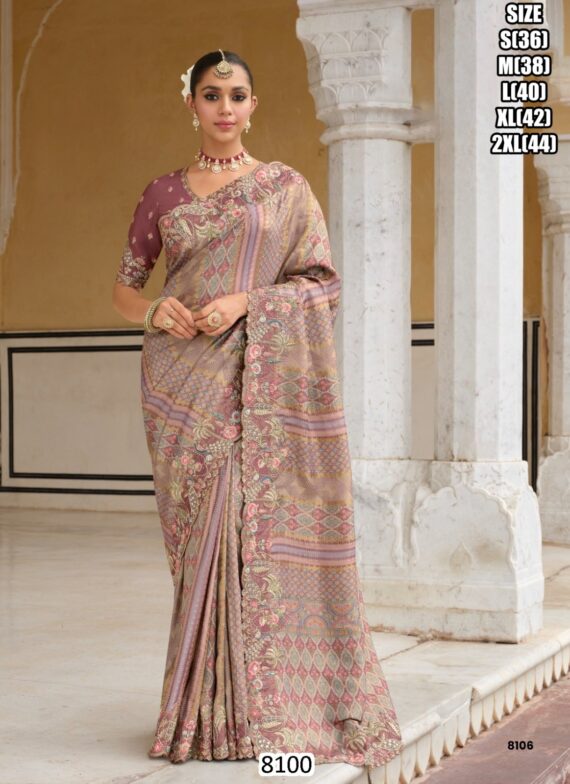 Rich Indian Heavy Work Wedding Wear Glamorous Saree With Un-Stitched Blouse