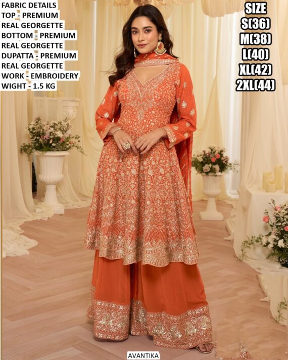 Classic Look For This Wedding Season With This Embroidery Anarkali Salwar Kameez Suits