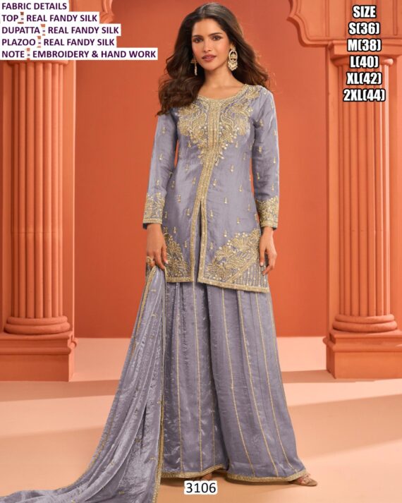 Glamorous Embroidery With Hand Work Fendy Silk Stunning And Comfortable Ethnic Suits