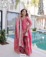 Buy Pink And Sky Blue Fendi Crush Silk Embroidery Work Festival Wear Readymade Salwar Suits