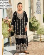 Elegant Black And White Colour Readymade Chinon Silk Party Wear Salwar Suits