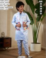 Little Traditions! Embroidery Designer Kid's Wear Koti And Kurta Sets In Satin Silk