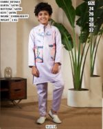 Little Traditions! Embroidery Designer Kid's Wear Koti And Kurta Sets In Satin Silk