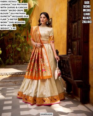 Exquisitely Crafted Readymade Lehenga Choli Sets Made From Premium Jacquard Silk In Rich Paithani Style