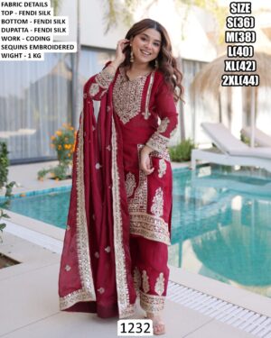 Fendi Silk Suit Set Shines With Rich Coding Sequin Embroidery, A Graceful Pan-Shape Neckline