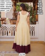 Premium Readymade Sequins Embroidery Designer Party Wear Cotton Gowns