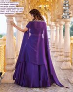 Orange And Purple Rangoli Silk Plain Lehenga With Heavy Worked Blouse And Shrug