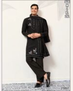 Beautiful Embroidery Work Viscose Silk Men's Readymade Kurta With Traditional Dupatta