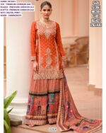 Party Wear Style Premium Chinon Silk Embroidered With Digital Printed Salwar Suits Catalogue