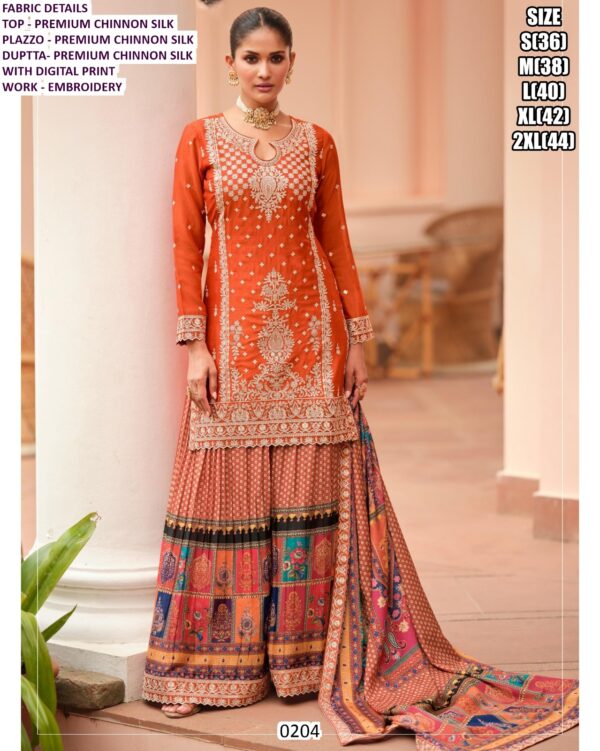 Party Wear Style Premium Chinon Silk Embroidered With Digital Printed Salwar Suits Catalogue