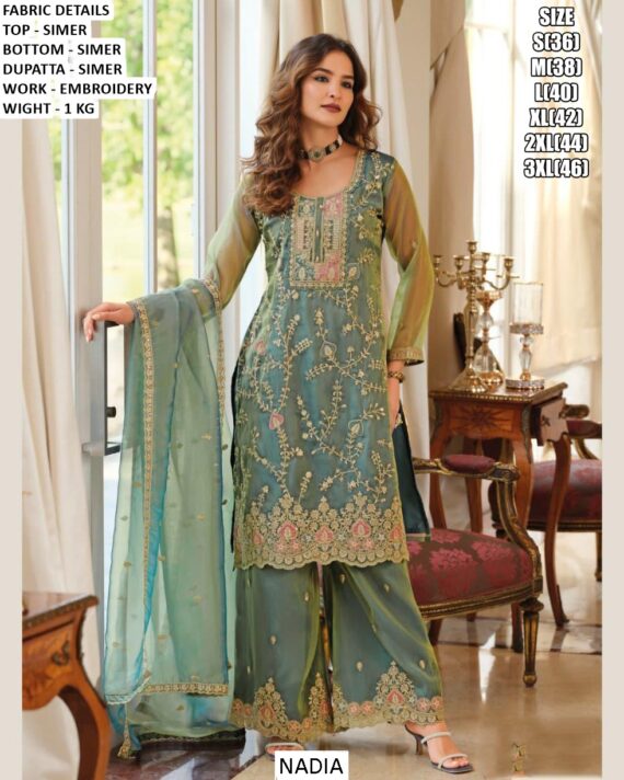 Stunning Embroidered Salwar Suits Gracefully Crafted In Simar For An Elegant Party Look