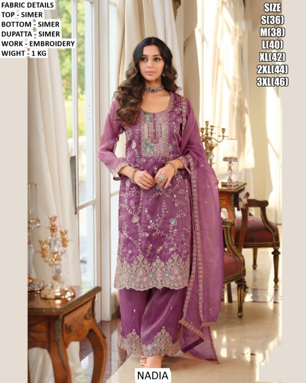 Stunning Embroidered Salwar Suits Gracefully Crafted In Simar For An Elegant Party Look