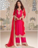 A Luxurious Three-Piece Ethnic Set Crafted In Real Premium Georgette For A Rich Festive Look