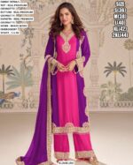 A Luxurious Three-Piece Ethnic Set Crafted In Real Premium Georgette For A Rich Festive Look