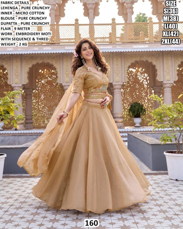 Shine In Your Any Functions With This Luxurious Designer Pure Crunchy Lehenga Choli Sets