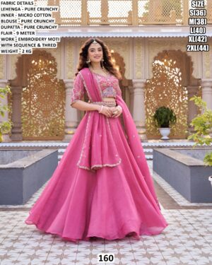 Shine In Your Any Functions With This Luxurious Designer Pure Crunchy Lehenga Choli Sets