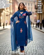 A Classy Kurti Pant Sets In Pure Chanderi Silk, Beautifully Finished With Embroidery For A Simple Look