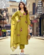 A Classy Kurti Pant Sets In Pure Chanderi Silk, Beautifully Finished With Embroidery For A Simple Look