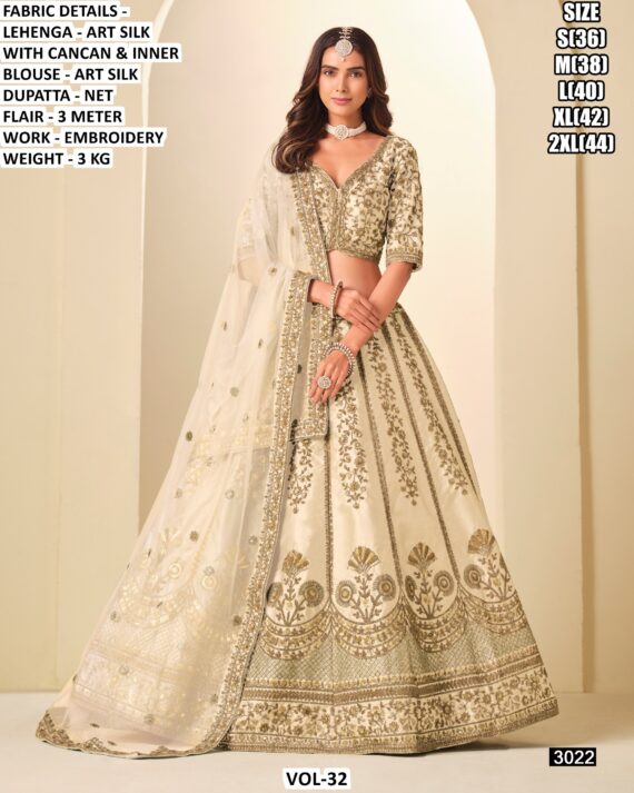 Vol-32 Presenting Wedding Special Art Silk Heavy Embroidered Lehenga Choli Catalogue