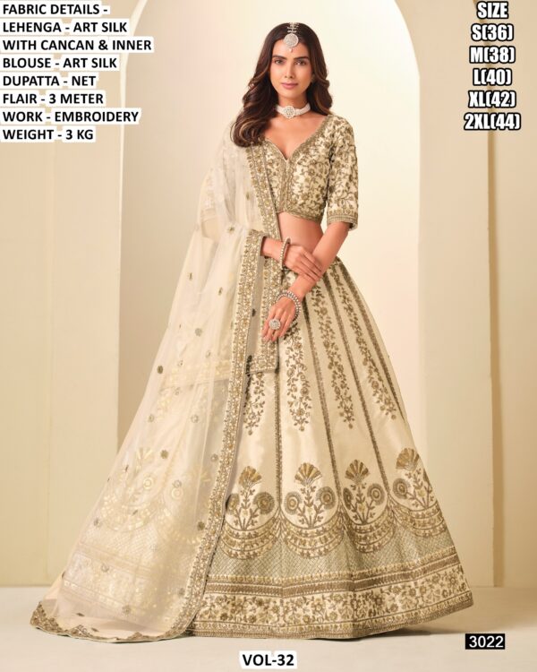 Vol-32 Presenting Wedding Special Art Silk Heavy Embroidered Lehenga Choli Catalogue
